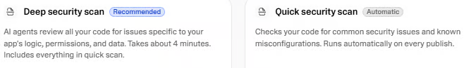 Automated security scans running on a website — quick scans on every update and deep security reviews