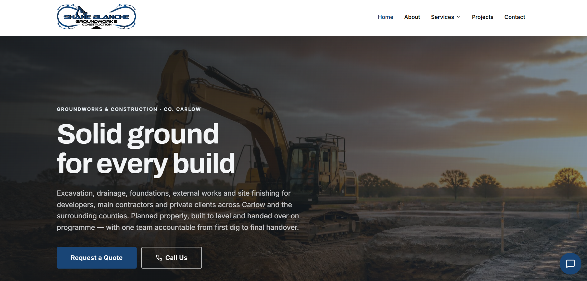 SB Groundworks — new groundworks website built by JF Web Development